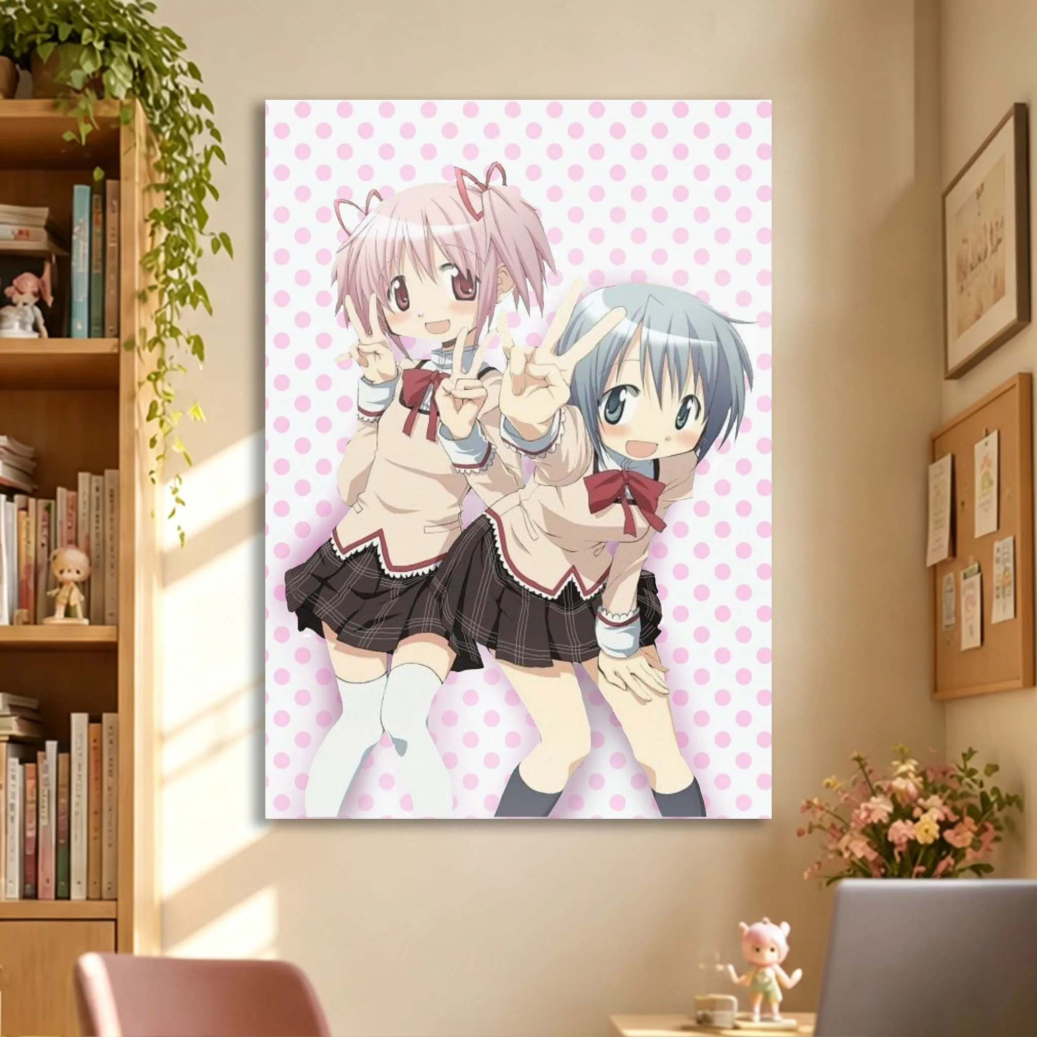 Magical Girl Group Flag Tapestry Wall Hanging, 2D Plane Print Rectangular Home Decor for Bedroom Living Room Office Party