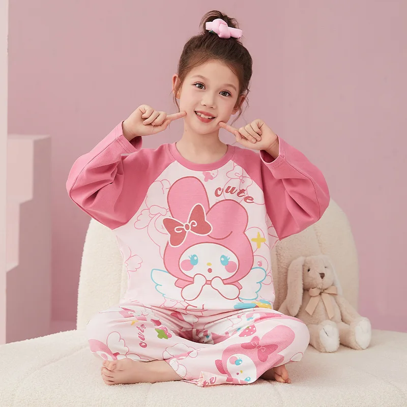 Lovely Pochacco Fashion Pajama Sets Girls Popular Print Comfortable Soft Night Clothes Set Long Sleeved Pants Autumn Winter