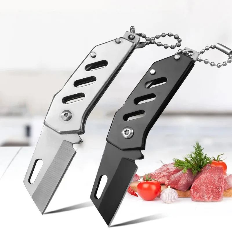 Mini Folding Knife Kitchen Knives Cleaver Meat Fish Fruit Vegetables Knife Chef Slicing Boning Utility BBQ Cooking Knife