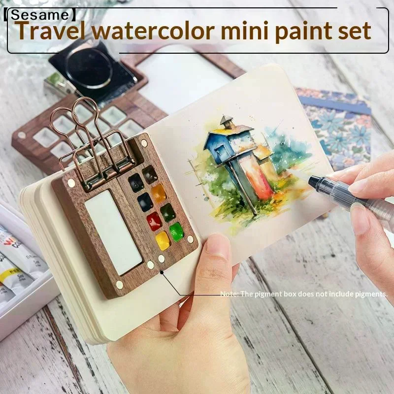 Travel Watercolor Palette 8 Grid 15 Grid Mini Paint Box Lightweight Compact Design for Student Artist Outdoor Use