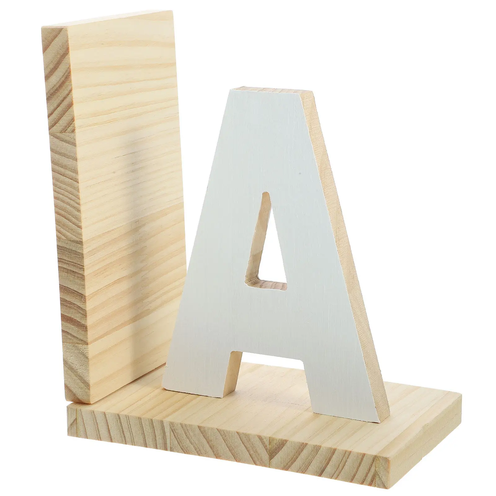 

Wooden Bookend Letter A Shape Book Holder for Desk Shelf Office Study Living Room Non-Slip Reading Organizer Decorative Book