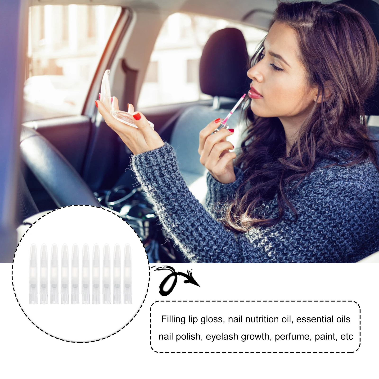 

10Pcs Nail Polish Empty Pens Premium PP Material Twisting Applicator for Lip Gloss Cuticle Oil Essential Oils Makeup Liquids