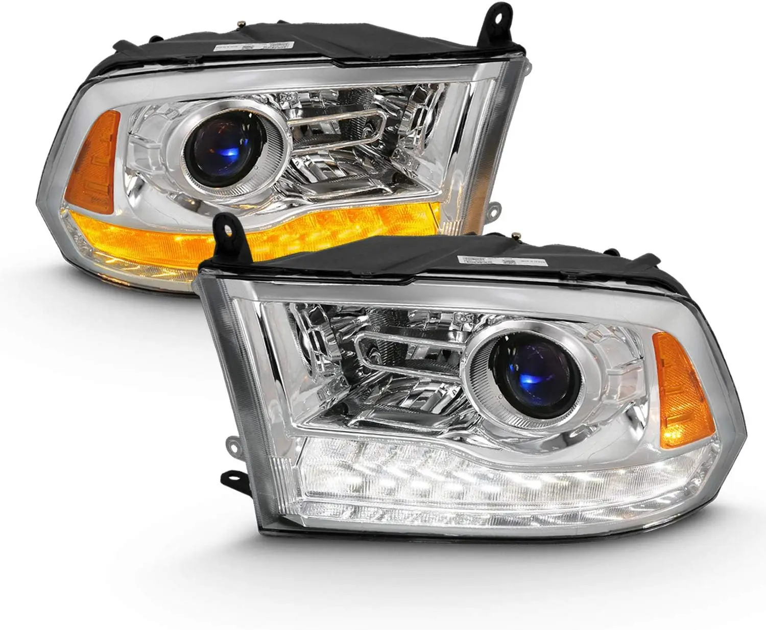 Halogen, led, Projector Car Headlights For 2009-2018 Dodge Ram 1500 2500 3500 Tube Switchback White & Amber Parking Turn Signal,