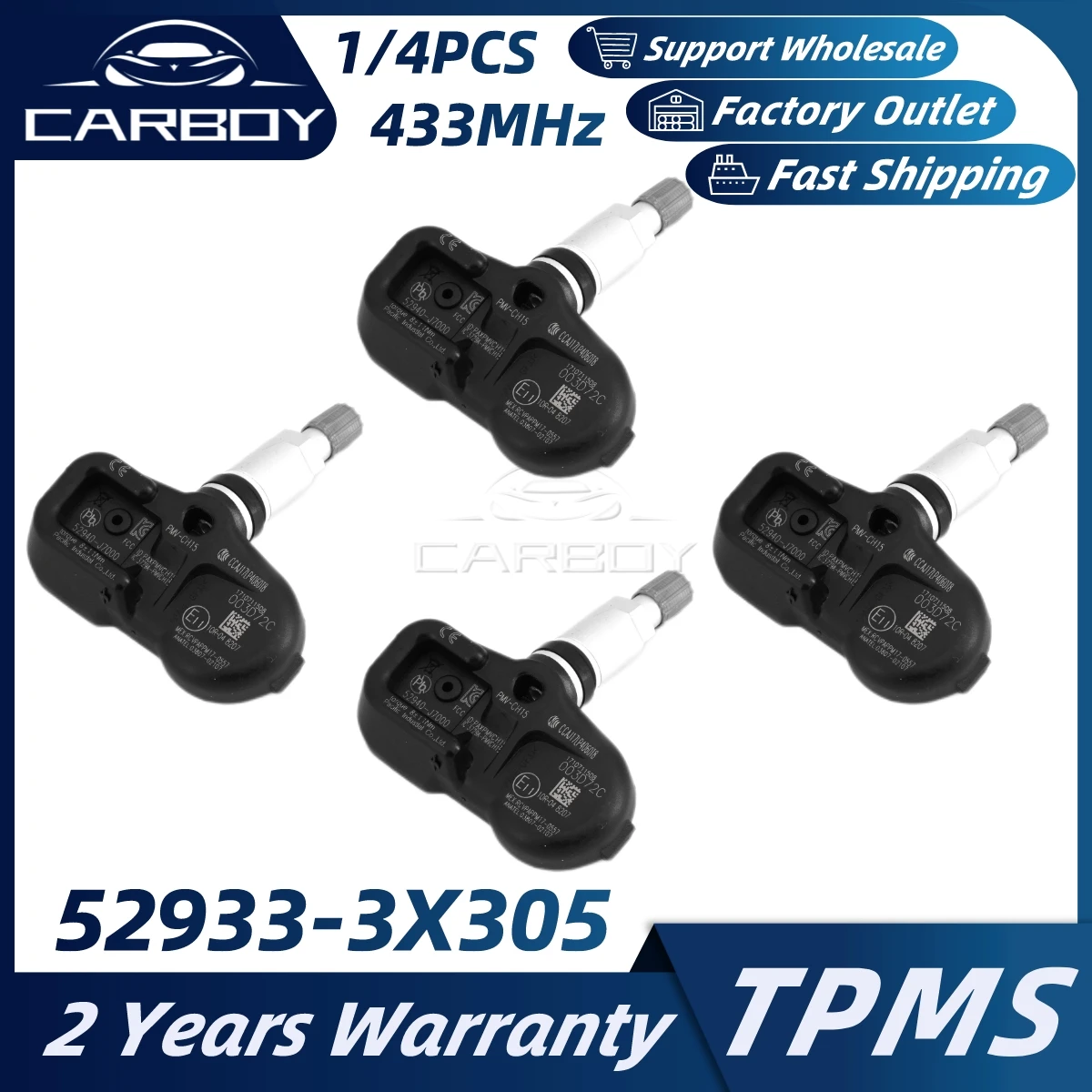 

52933-3X305 52940J7000 PMVCH15 TPMS датчик пневматического давления воздуха для Kia K3 Forte Pro Ceed SW 529333X305 433 МГц 1/4 шт.