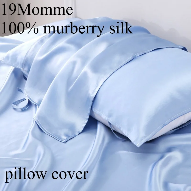 19 Momme Mulberry Silk Pillowcase - 100% Pure Silk Pillow Cover for Hair and Skin - Anti Wrinkle Sleeping Case - Gift 52*74cm