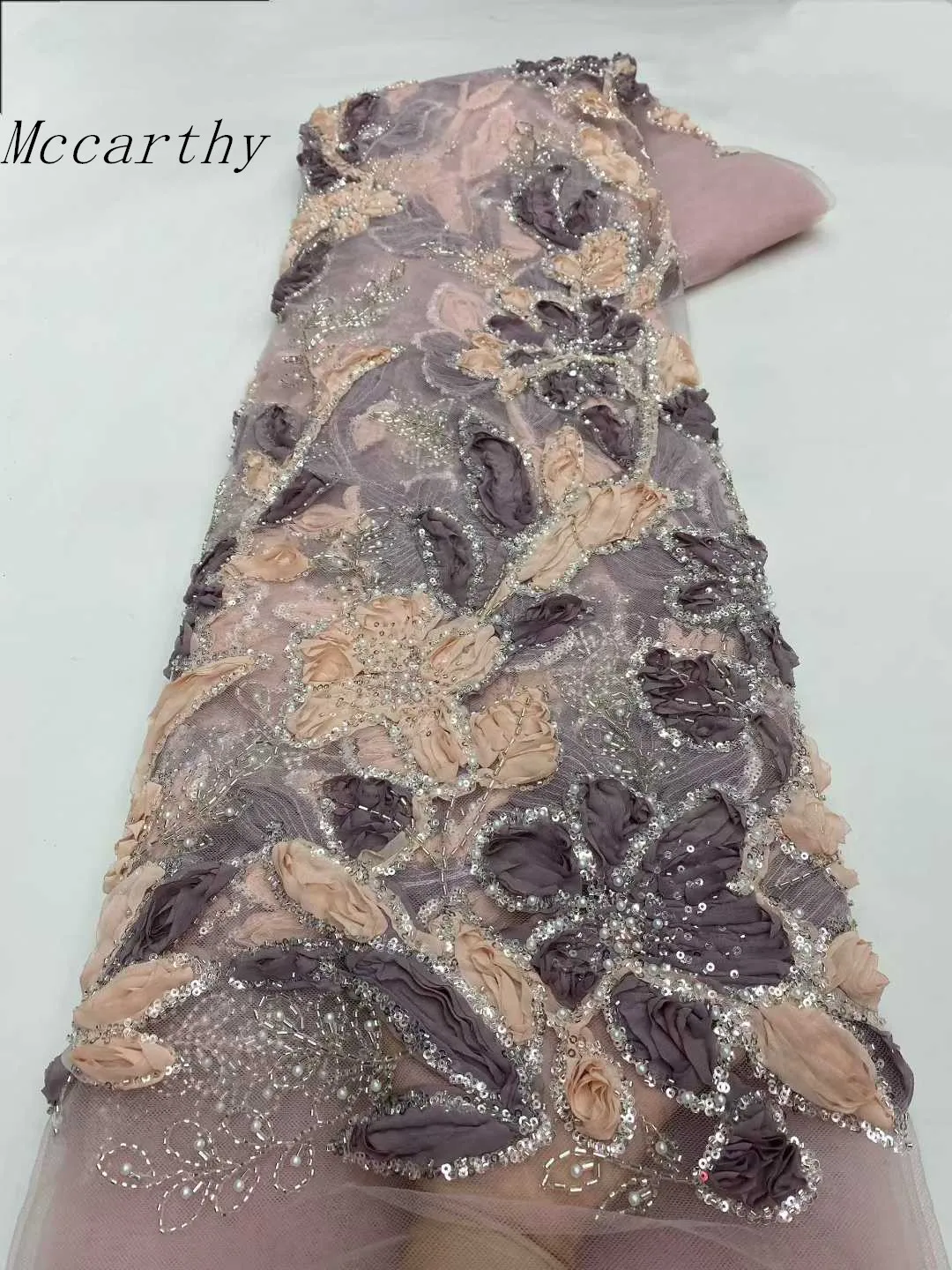 

Красивое модное африканское нигерийское кружево с вышивкой бисером, 2025, высококачественная французская кружевная ткань с блестками для шитья свадебного платья