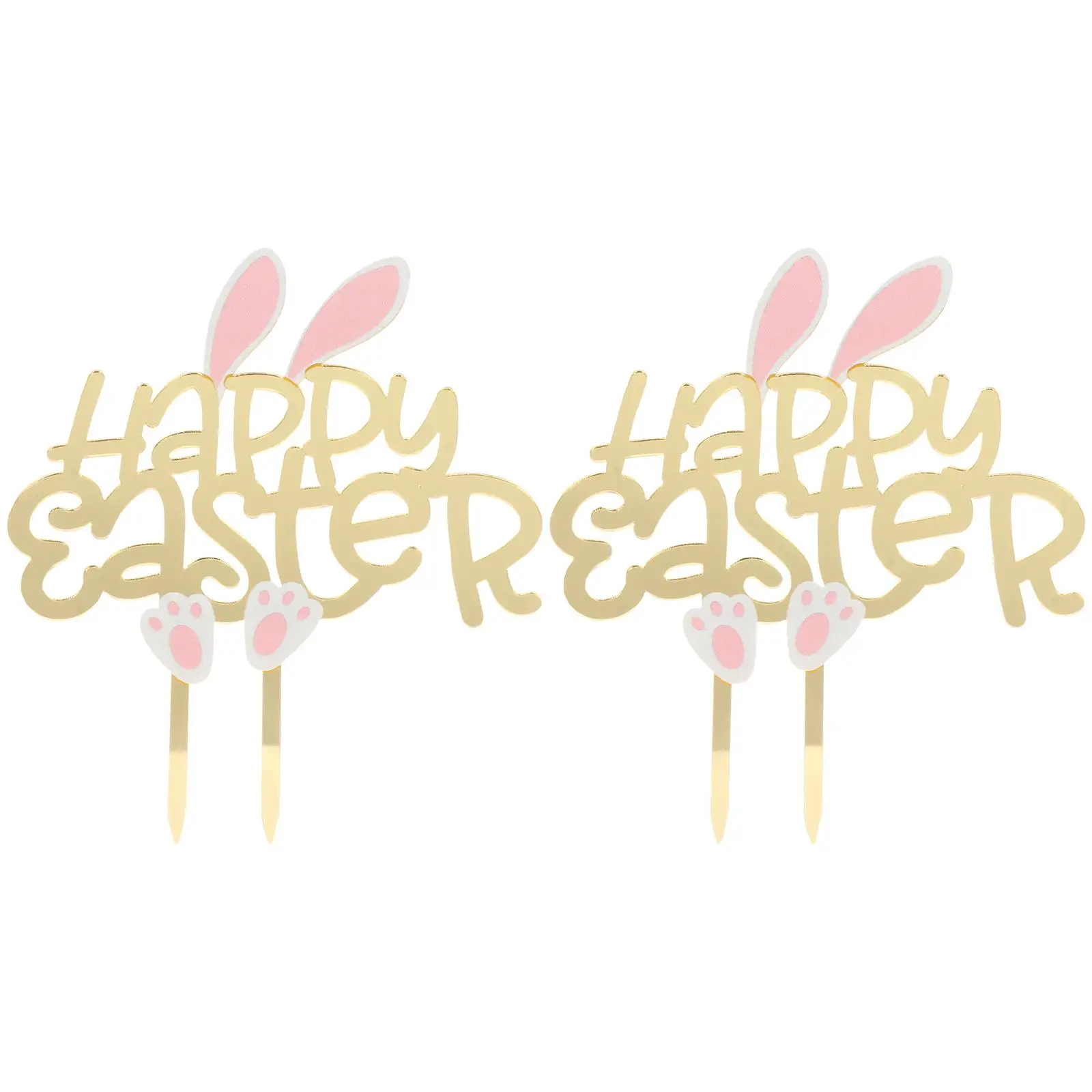 2 Pcs Fruit Rabbit Cake Topper Child Fruitcake Cupcake Acrylic Beautiful Inserts