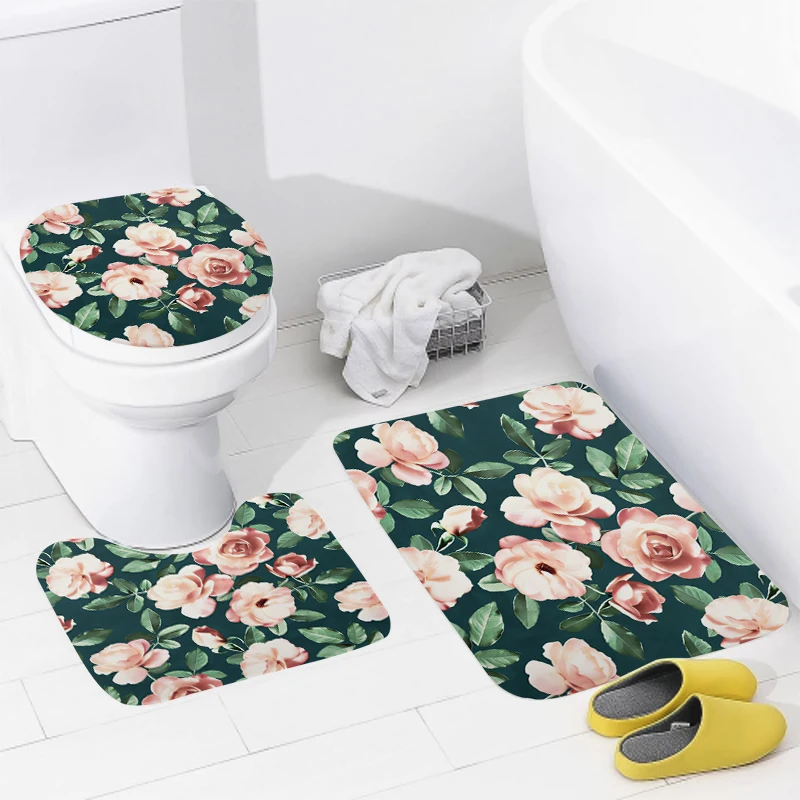 Home bathroom floor mats animal style Bath Foot mat modern accessories rug Toilet mat Bathtub anti-slip carpet catton plant