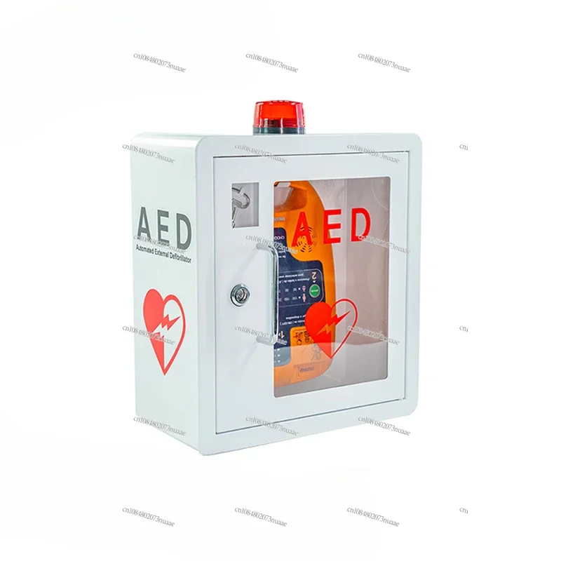 Portable Automated External Defibrillator (AED) Storage Hanging Box: Emergency First Aid Alarm System Cabinet