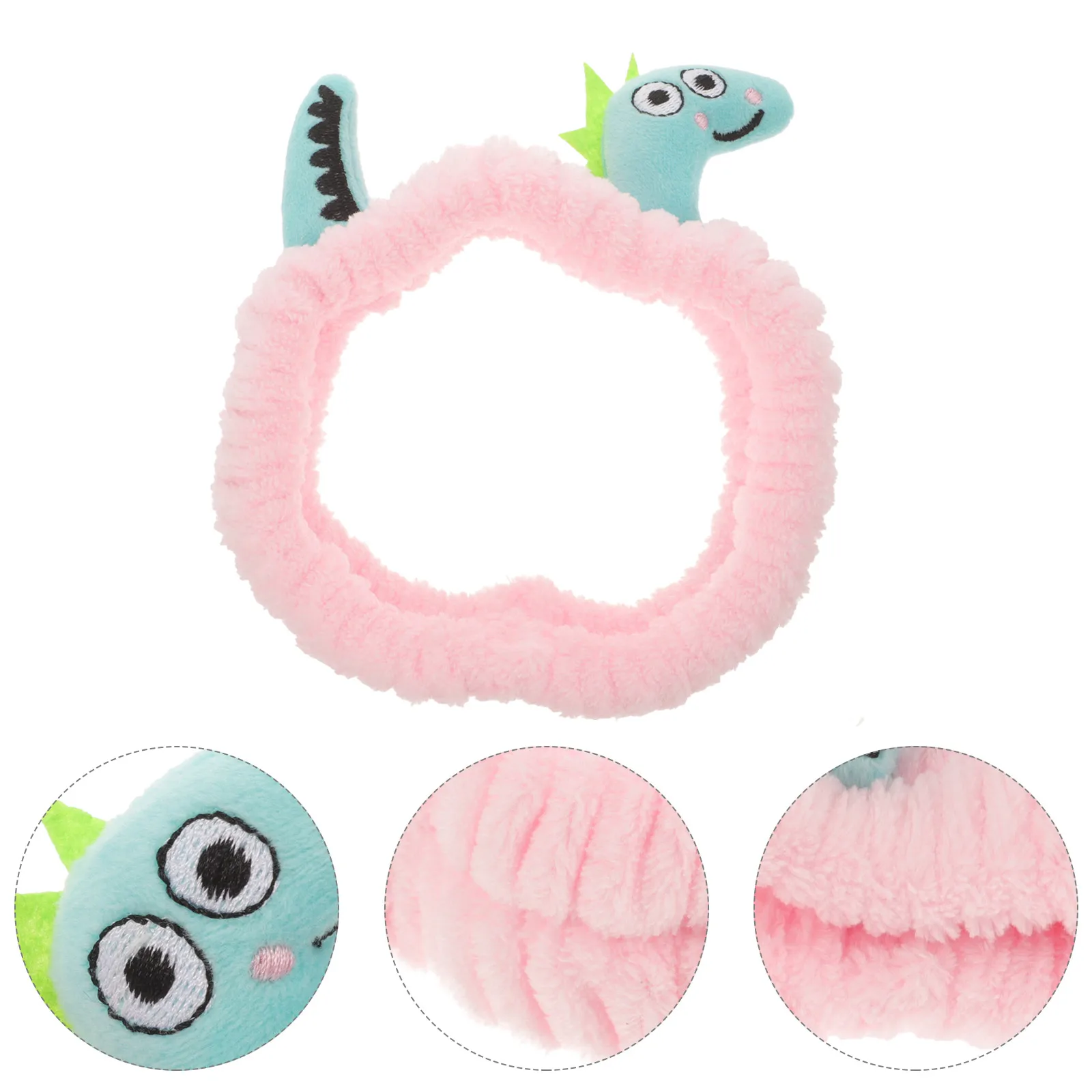 

Cartoon Dinosaur Hairband Headband Funny Spa for Face Washing Aldult Headbands Fashion Coral Fleece Girls Skin Care Women's