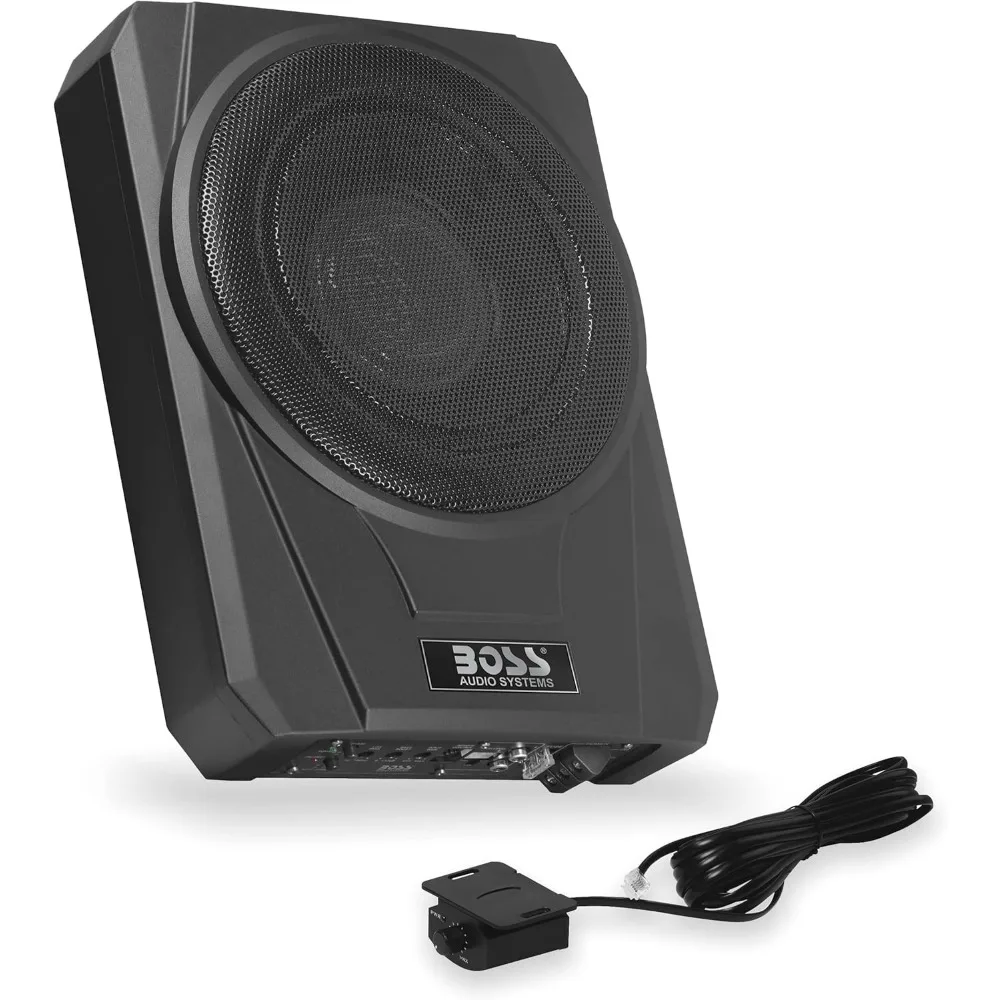 

BASS10 10 Inch Powered Under Seat Car Subwoofer - 1000 Watts Max, Single 4 Ohm Voice Coil, Remote Subwoofer Control, Sold Indiv