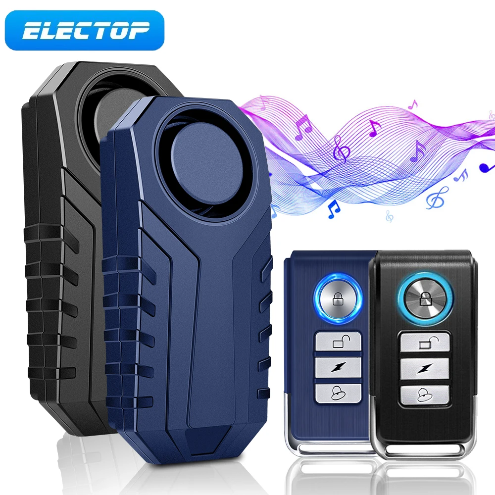 

ELECTOP Wireless Bicycle Anti Theft Alarm with Remote Control Bike Motorcycle Alarm Security System Vibration Motion Sensor