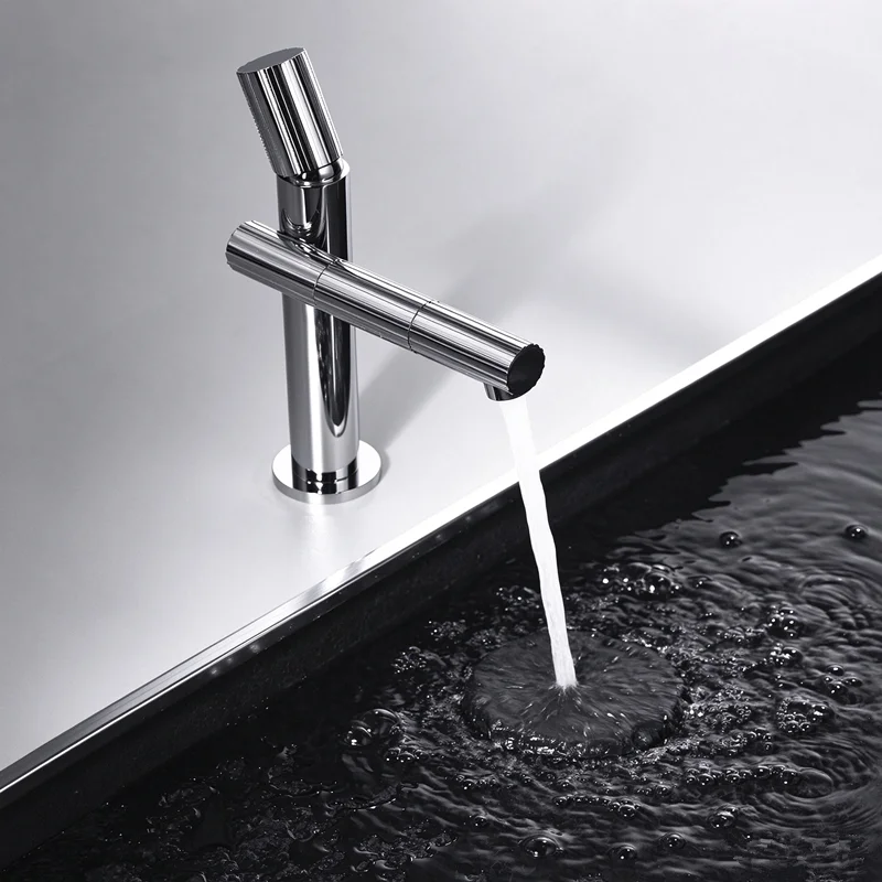 High End Hotel Exclusive Rose Gold Copper Round Handle Bathroom Toilet Countertop Hot And Cold Water Faucet Tap Mixer