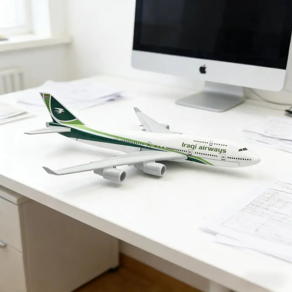 1/400 Scale Air Iraqi Airways 16cm B747 Airplane Model Diecast Metal Alloy Plane With Stand Desktop Decor Decorative Aircraft
