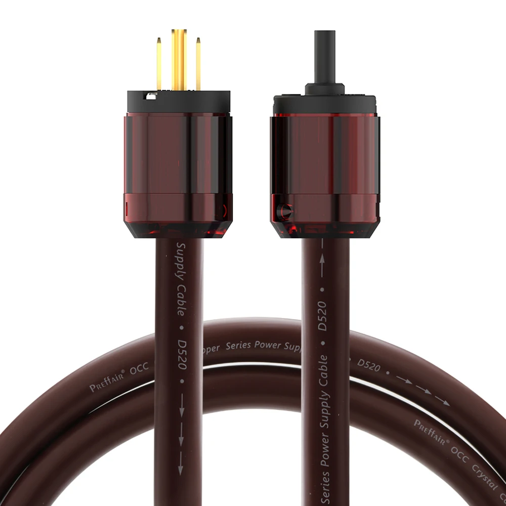 

D520 P079G HIFI Golden reference AC power extension cord cable Hi-end Gold Plated US/EU Standard Power Plug Cable