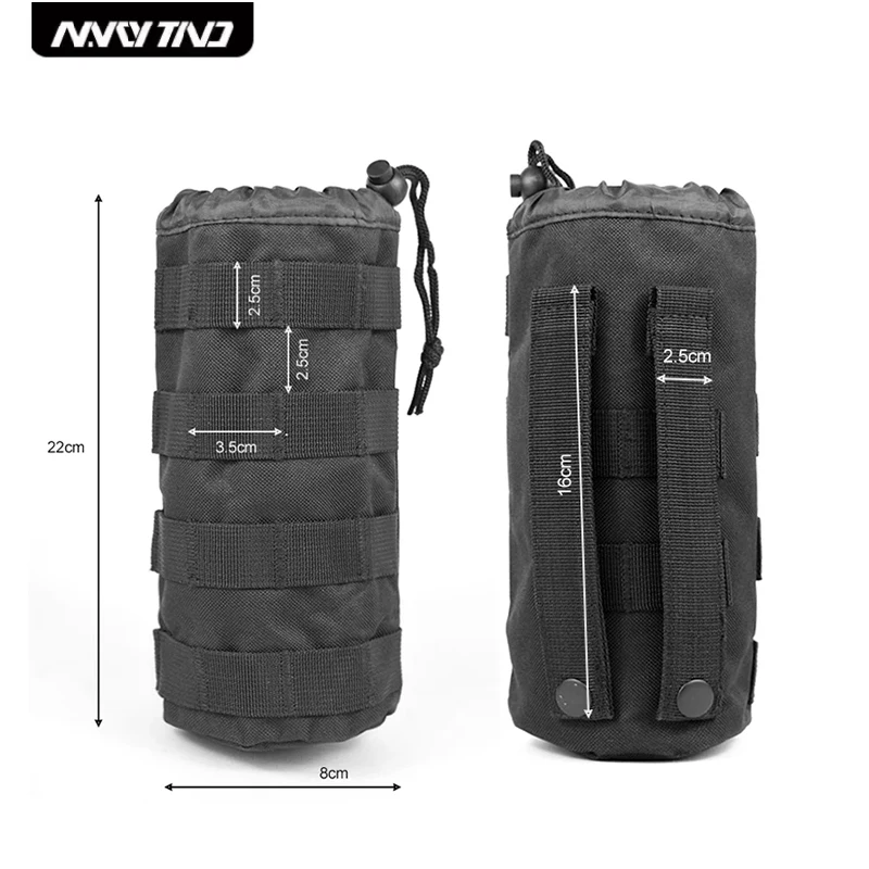 

Outdoor Multi-Purpose Water Bottle Holder Portable Net Bag with MOLLE Waist Bag Drawstring Accessory Pouch for Sports Cup Cover