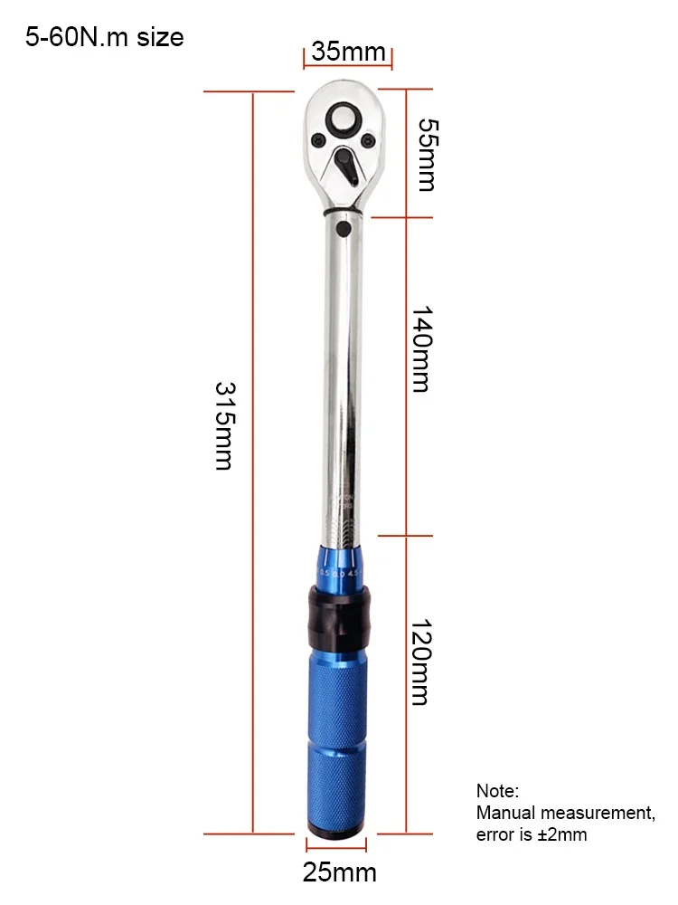 3/8-Zoll-Antrieb Einstellbarer Drehmomentschlüssel Präzisions-Handwerkzeug für Autoreparaturen Komfortgriff Langlebige Stahlkonstruktion – Detail 7