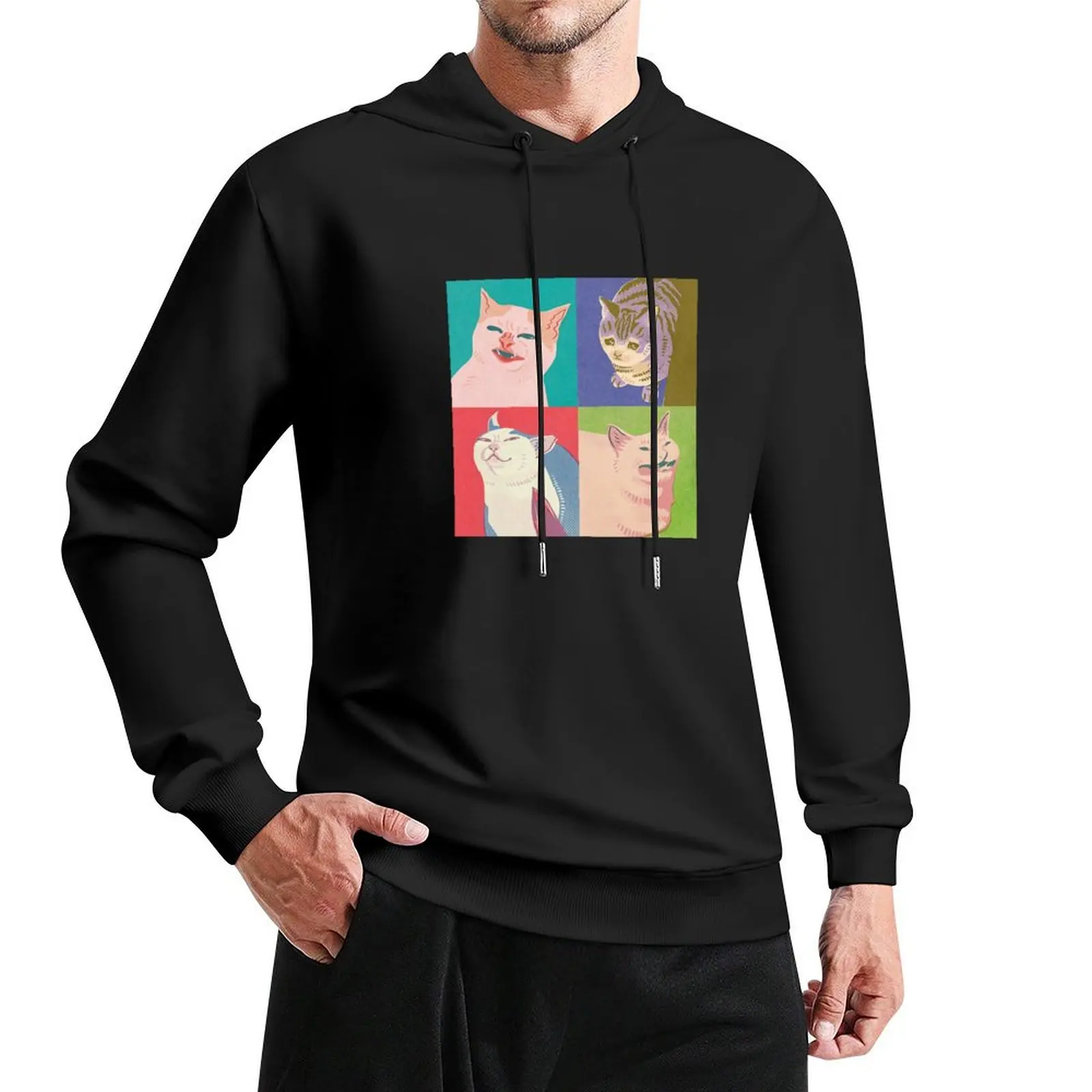 

Four Meme Cats of the Apocalypse Pullover Hoodie autumn jacket men mens clothing autumn clothes mens hoodies
