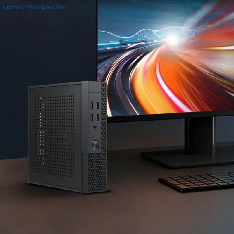 A3PD ITX Computer Case TX07 Mini Desktop Case Industrial Control HTPC Case Monitoring Server Chassis with 4 USB Port
