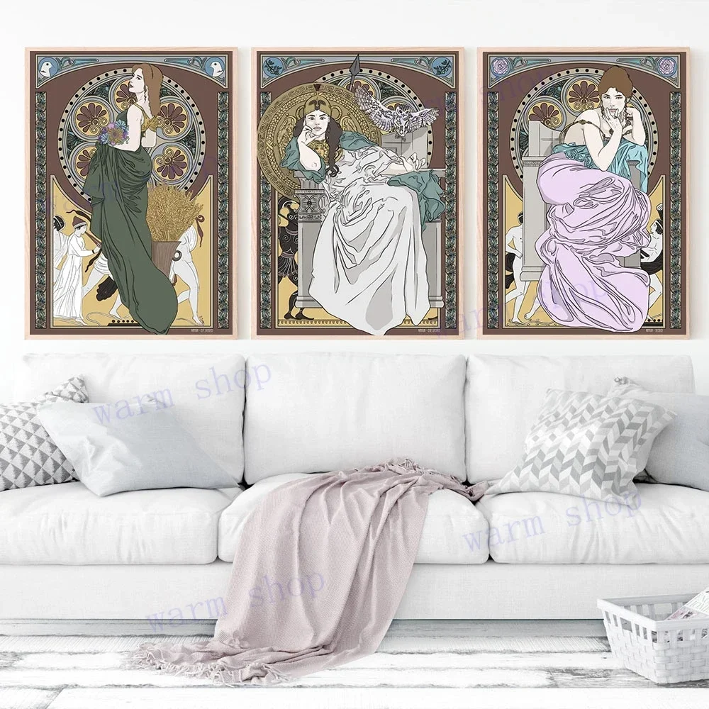 Greek Mythology Characters Poster ARTEMIS GODDESS Witch URANIA Astronomy Muse Wall Art Picture Canvas Print Home Decor Painting