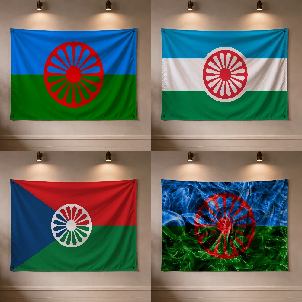 Gypsy Romani People Banner Flag Decoration Outdoor Picnic Party Art Hanging Home Camping Party Banner