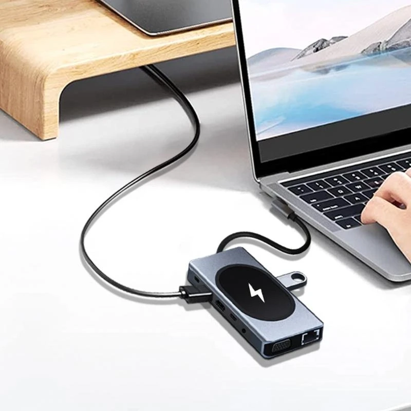 USB C Hub 2 HDMICOMMATIBLE, Ethernet, USB -Anschluss, Kartenleser und PD100W Lade K1KF