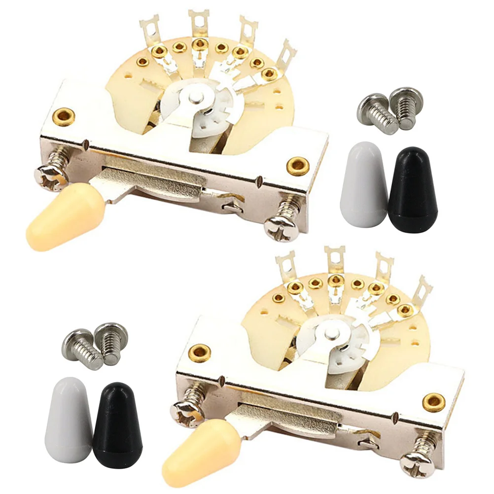 

1 Set Pickup Selector Electric 5-Way Toggle Replacement Metal Plastic 5 Gear Switch 3 Caps Accessories Supplies Parts 5 Way
