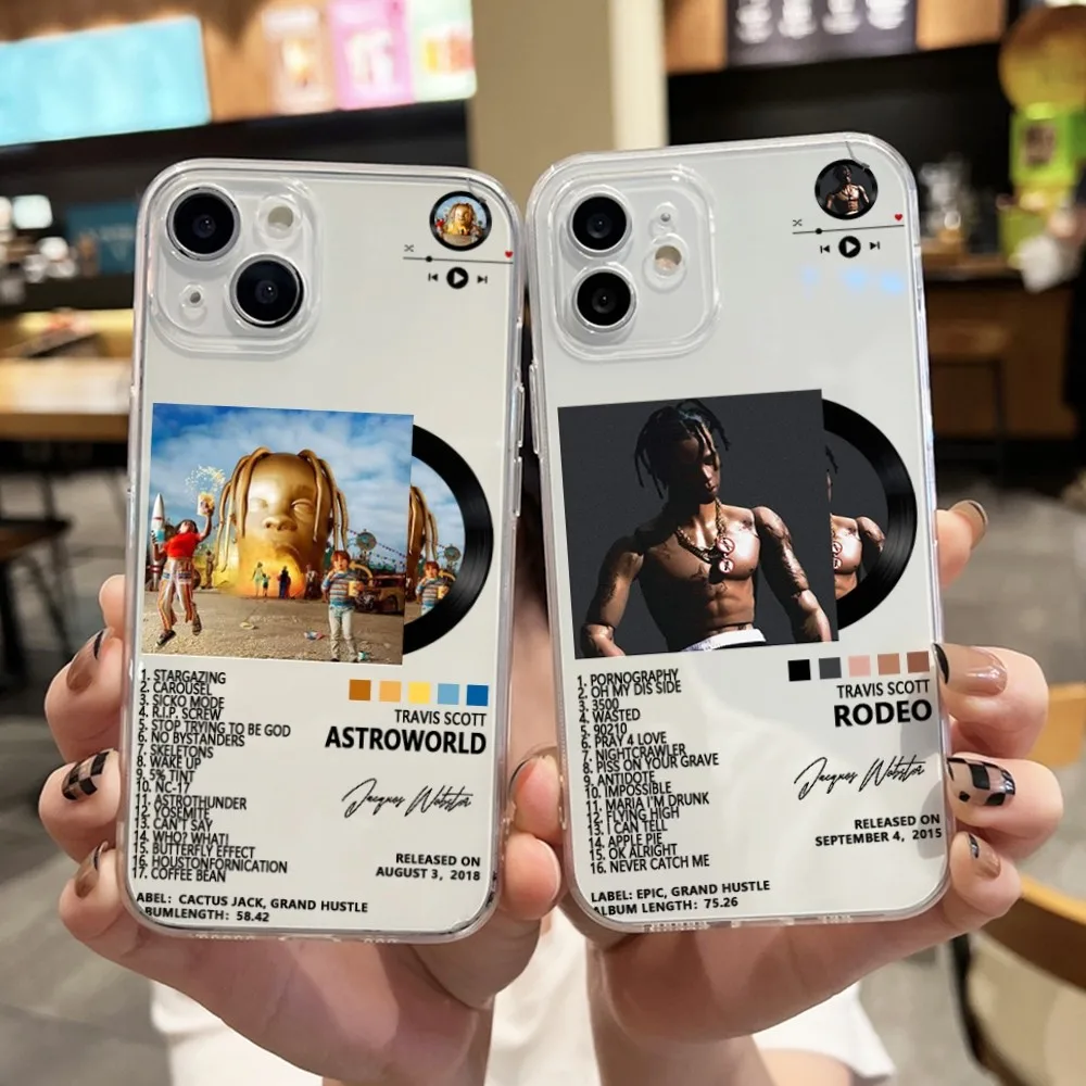 Travis Scott Cactus Jack Album Phone Case For Iphone 15 11 13 14 Pro Max 7 8 Plus X Xr Xs Max 16pro 12mini Transparent Cover