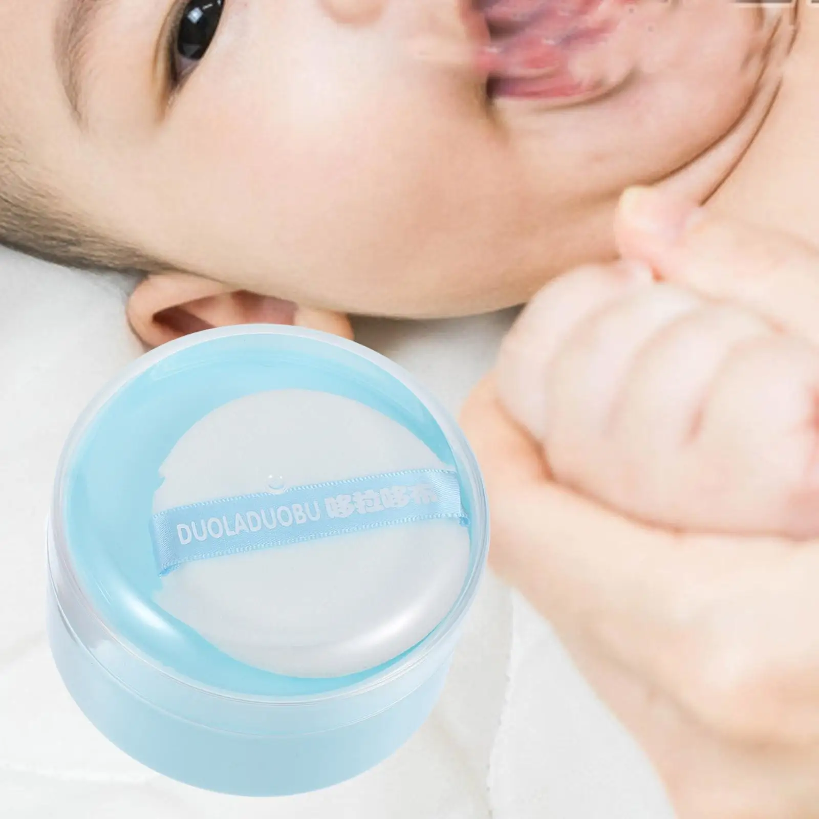 2-teiliges Rash-Box für Talkumpuder/Wärme, für Babys, lose Reisegröße, PP-Körper, Puffbehälter für