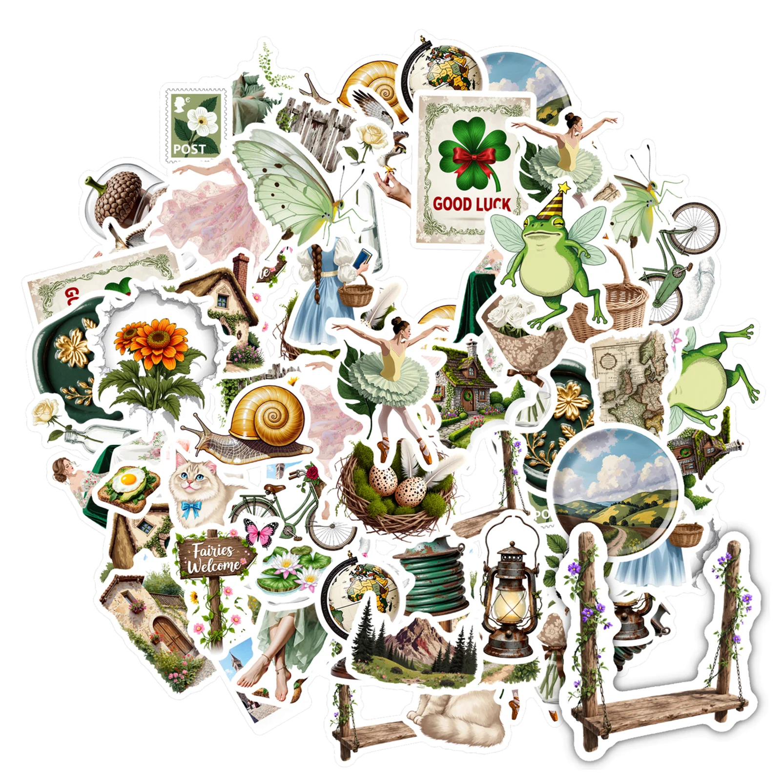 

35 шт., фэнтезийные садовые наклейки, забавные наклейки с причудливыми животными, канцелярские наклейки для ноутбука, багажа, чашки мобильного телефона, гитары