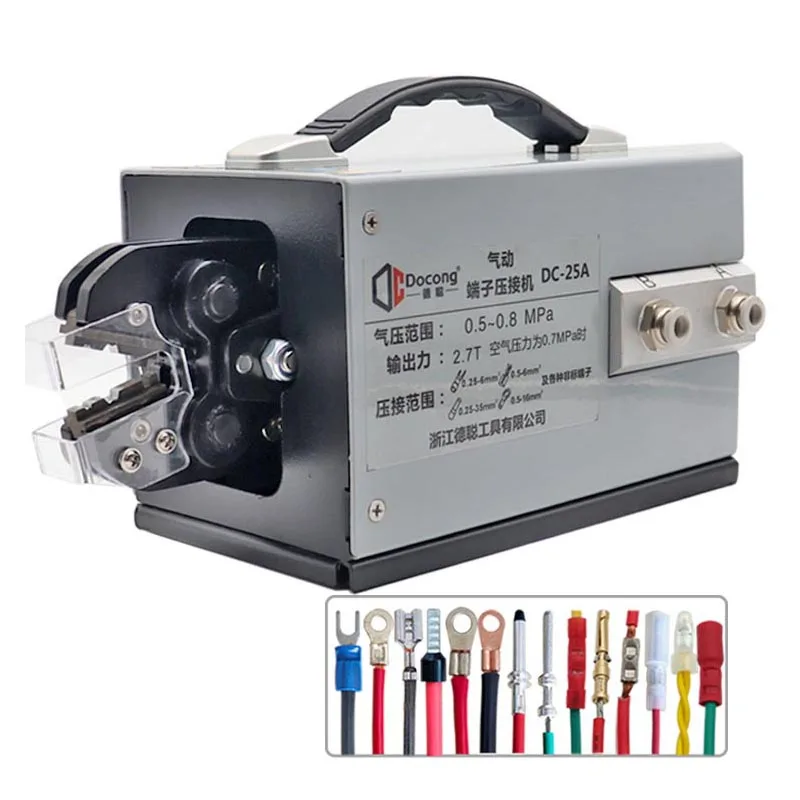 

Pneumatic Terminal Wire Crimper Tools Cold Pressing Automatic Crimping Pliers Bulk Terminal Crimping Machine 0.25-35m㎡