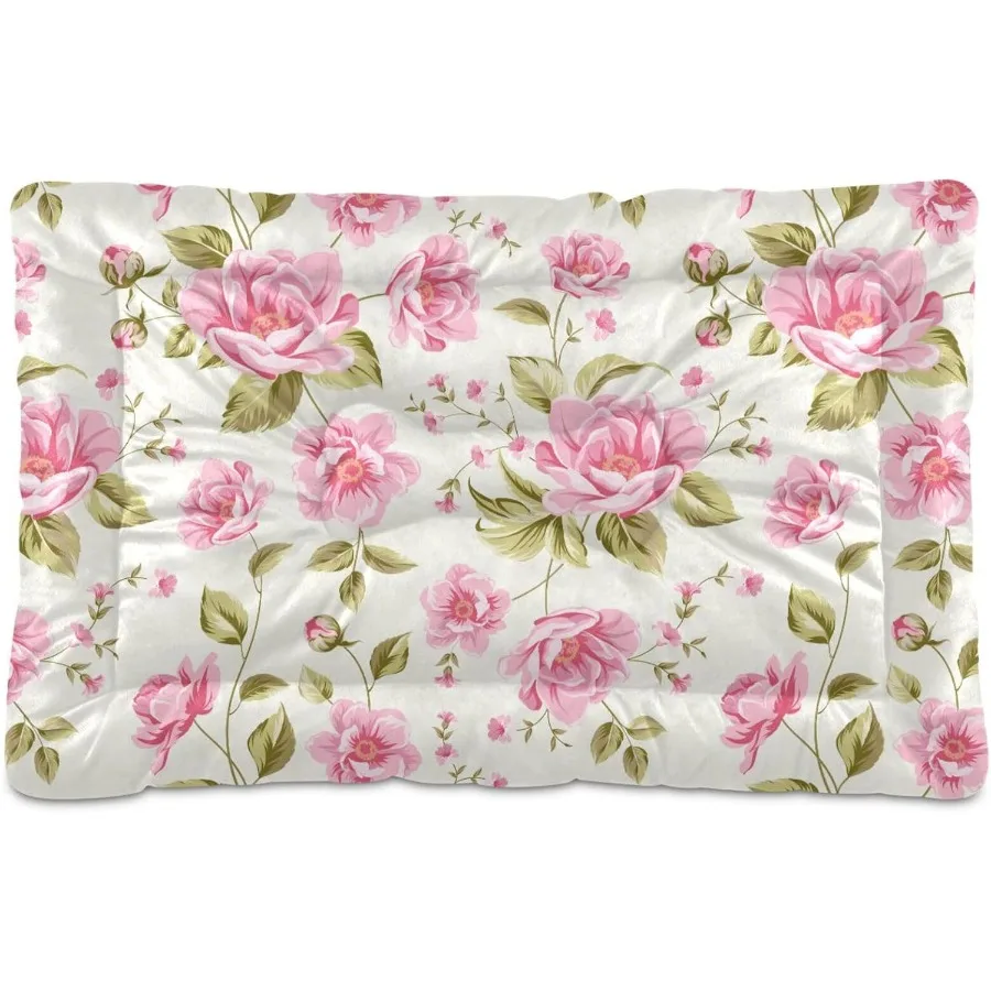 

Rose Flower Floral Pet Bed Mat for Small Medium and Large Dogs and Puppies Cat with Absorbing and Non-Slip Features Ideal for H