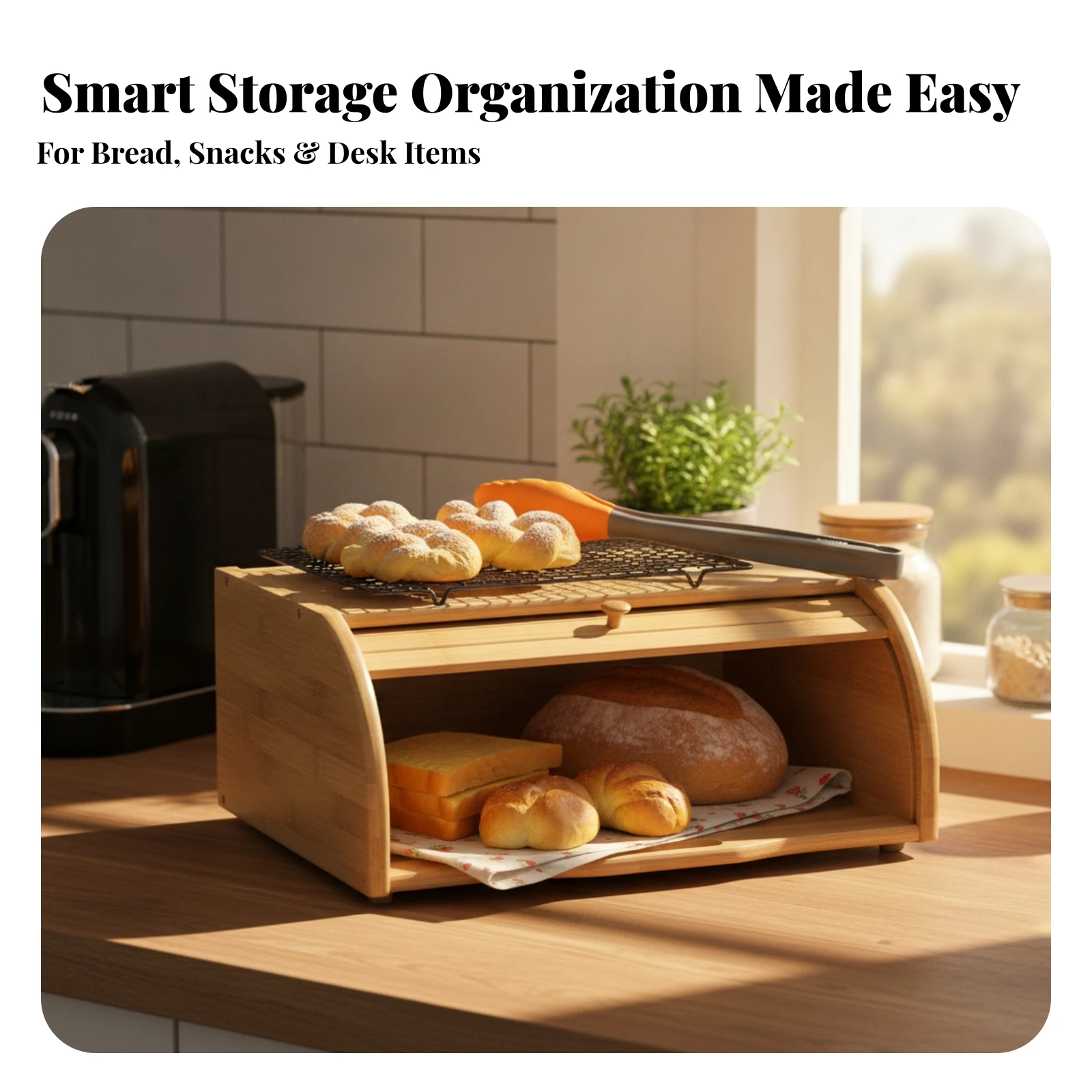 Kitchen Baking Pantry - Havalandırmalı Ekmek Saklama Kutusu, Mutfak Tezgahı