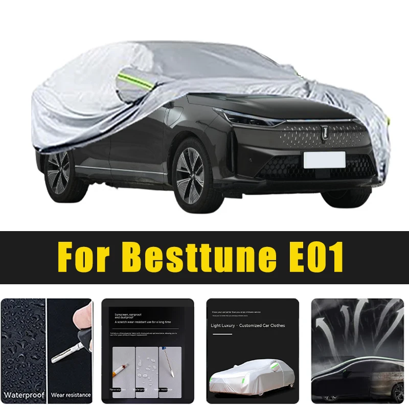 

Full Car Covers Outdoor Sun UV Protection Dust Rain Snow Oxford cover Protective For Besttune E01 Accessories