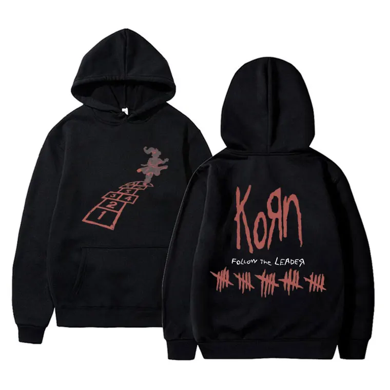 Vintage KoRn Rock Band Follow The Leader Hoodie Autumn Winter Men Women Fleece Cotton Sweatshirt Men's Gothic Oversized Hoodies