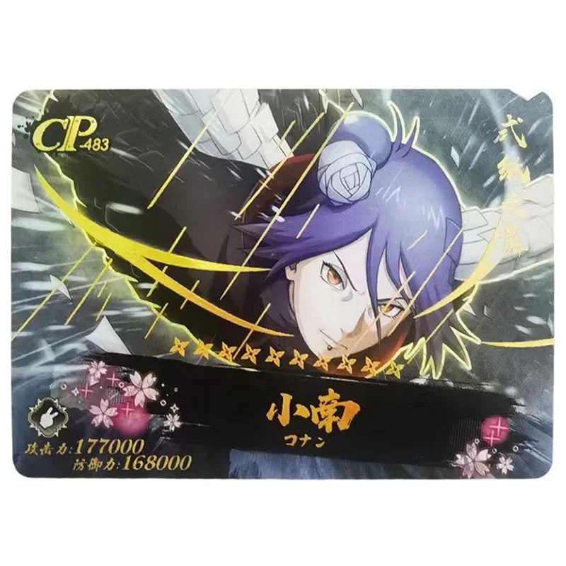 Anime NARUTO Rare CP Refraction Foil Konan Senju Hashirama Uchiha Sasuke Kakashi Toys for boys Collectible Card Birthday Present