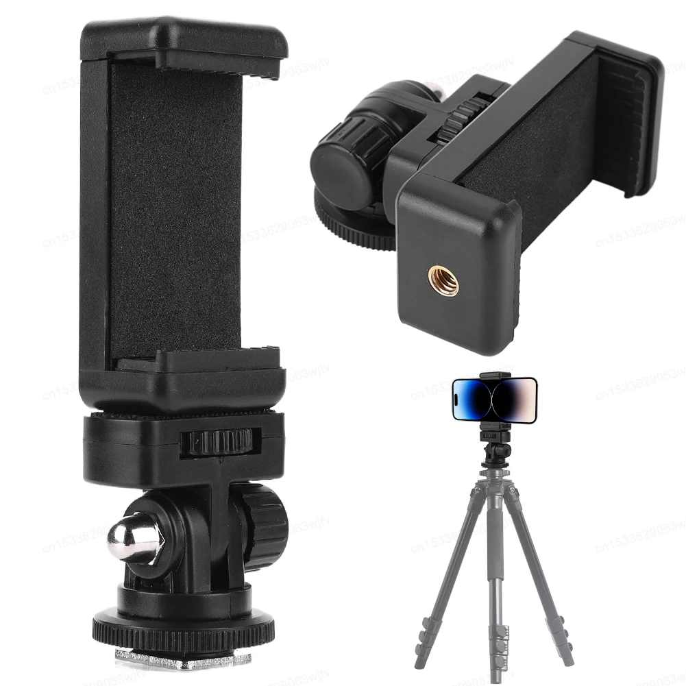 1-5PCS Camera Hot Shoe Phone Holder with Cold Shoe Mount Monitor Flexible Tripod Adapter Camera Flash Photography Accessories