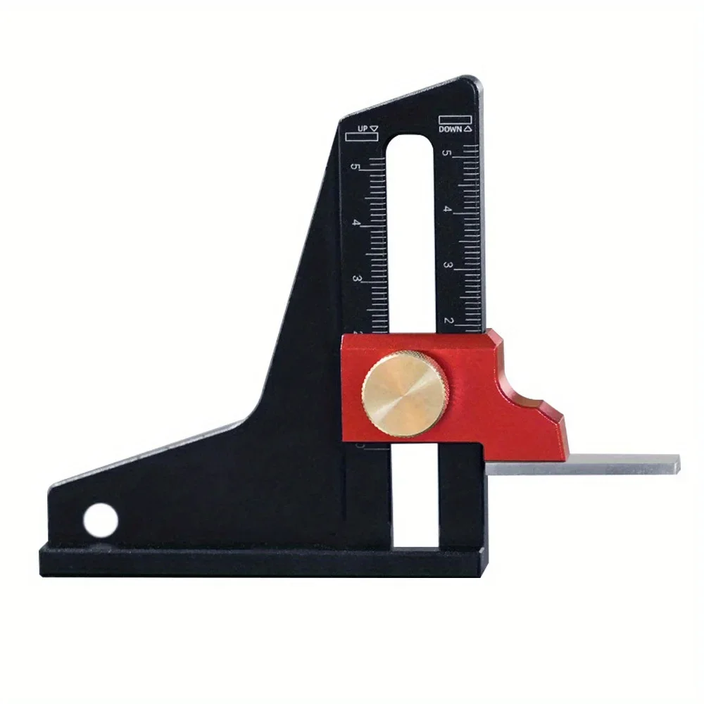Height Gauge 0-50mm Setup Adjustable Table Saw Depth Gauge - Aluminum Dual Scales DIY Ruler Woodworking Height Measurement Tool