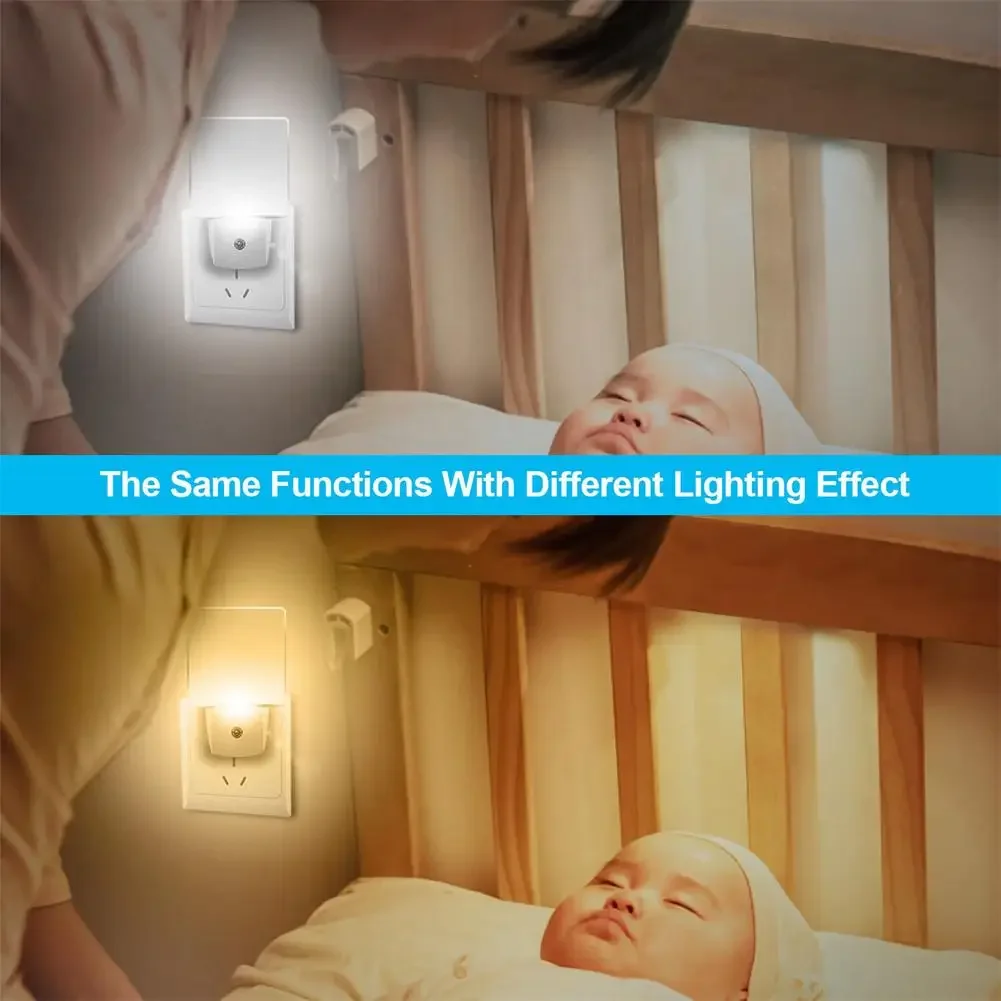 Luz Led nocturna con Sensor automático de anochecer a amanecer, lámpara de ahorro de energía para dormitorio y pasillo, protector ocular