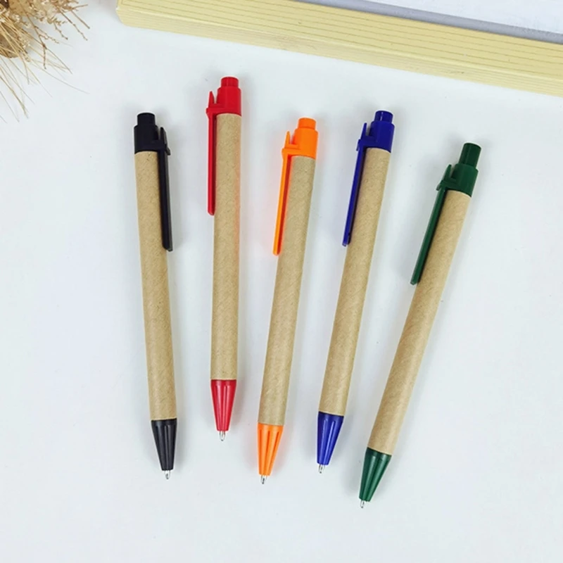 

10Pieces Retractable Ballpoint Pen Paper Pen Rod Ballpoint Pen Black Ink Write Smoothly Signature Pen for School Office