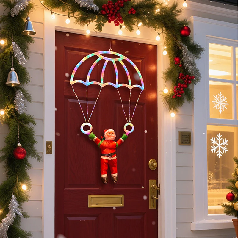

LED Christmas Decorative Light Parachute Santa Claus Light for Indoor Window Door Garden Wall Xmas Tree Decor Waterproof Lamp