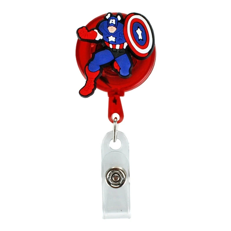 Marvel Captain America ID Card Holder Scalable Toggle Clip Employee Card Nurse Chest Card Student Bus Card Holder view 6