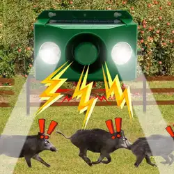 Scare Wild Boar Repellent Loud Dog Barking Solar Warning Lights Nighttime Flash Artifact Beast Repellent With Loud Volume