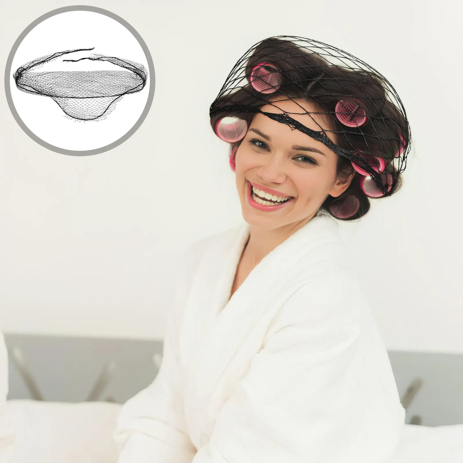 

7Pcs Triangular Mesh Hair Net Set Women Elastic Hair Nets Rollers Salon Home Sleep Styling Curl Setting Protection