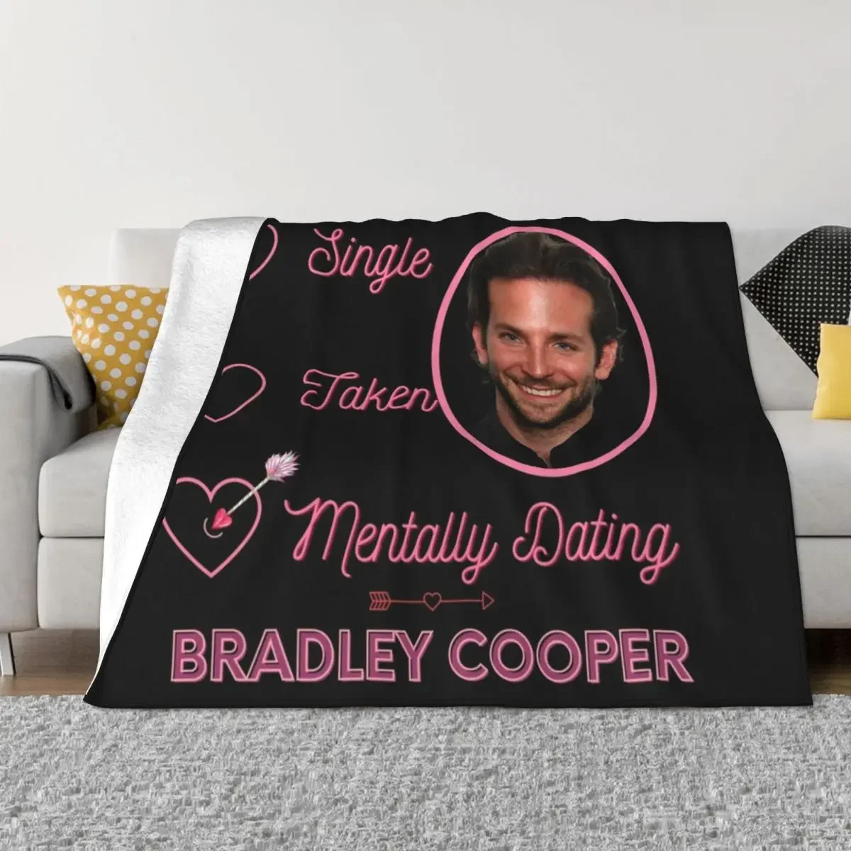 Mentally Dating Bradley Cooper Throw Blanket Sofa Plaid Blankets