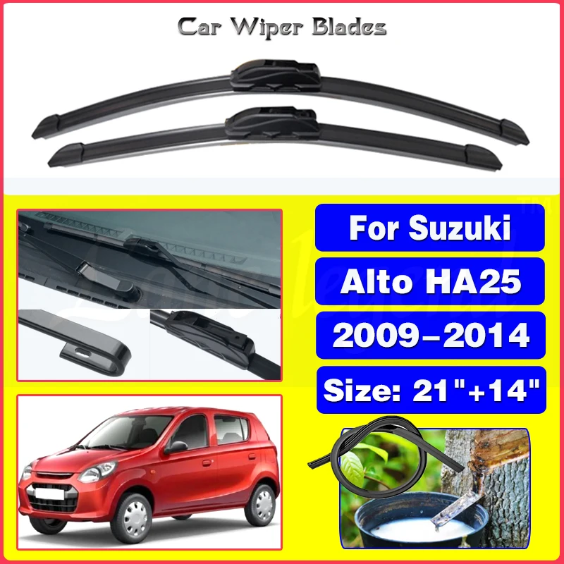 

Wiper LHD Front Wiper Blades For Suzuki Alto HA25 2009-2014 Windshield Windscreen Window Car Rain Brushes 2011 2012 2013 21"+14"