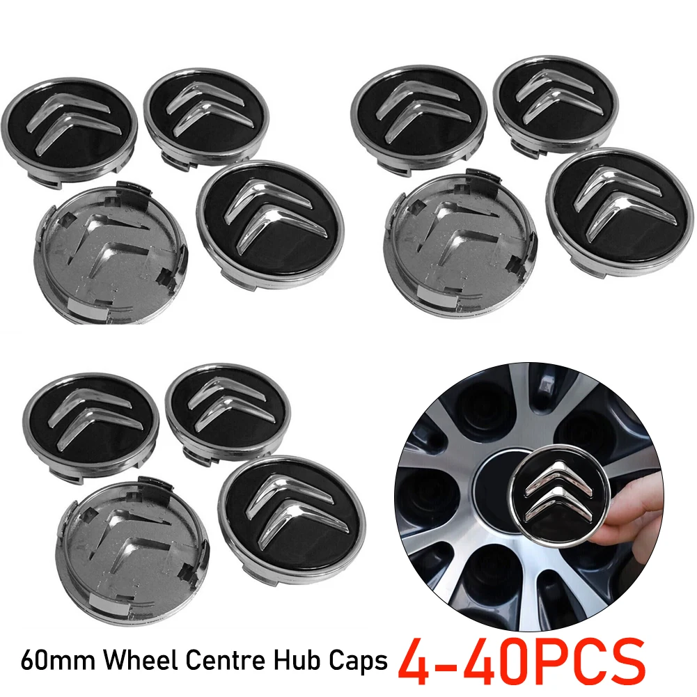 

4-40pc 60mm Wheel Center Cap Cover for Citroen C1 C3 C4 DS3 Most Models Auto Car Wheel Center Hub Cap Replacement Accessories