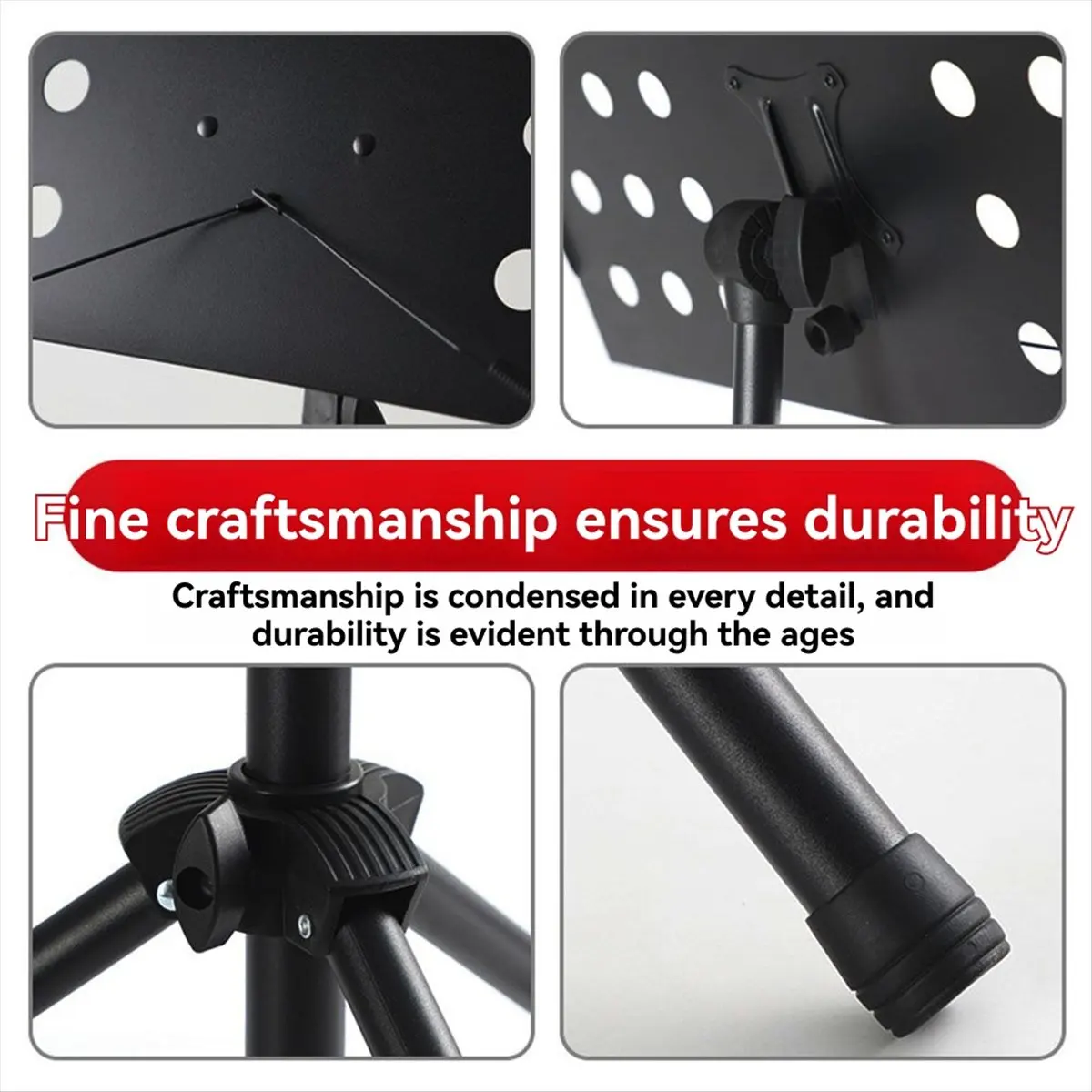 

Music Stand Sheet Music Score Tripod Stand Holder Musical Instrument Accessories Black [cilae-17R]