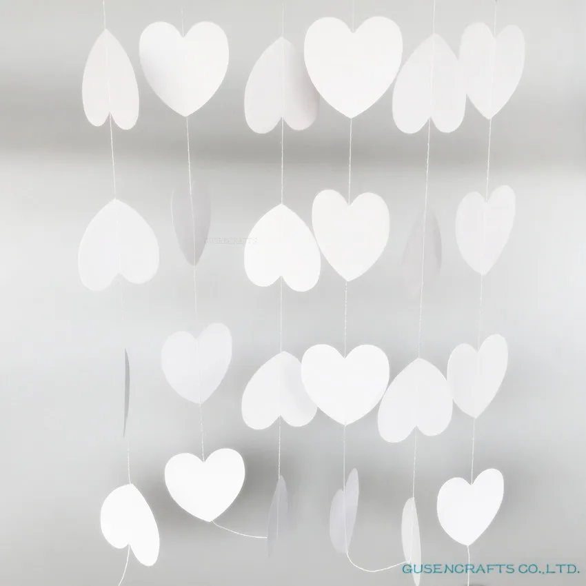 heart-shaped Paper Garlands 4M Colorful Bunting Home Wedding Party Banner Hanging Paper Garland Shower Room Door Decoration