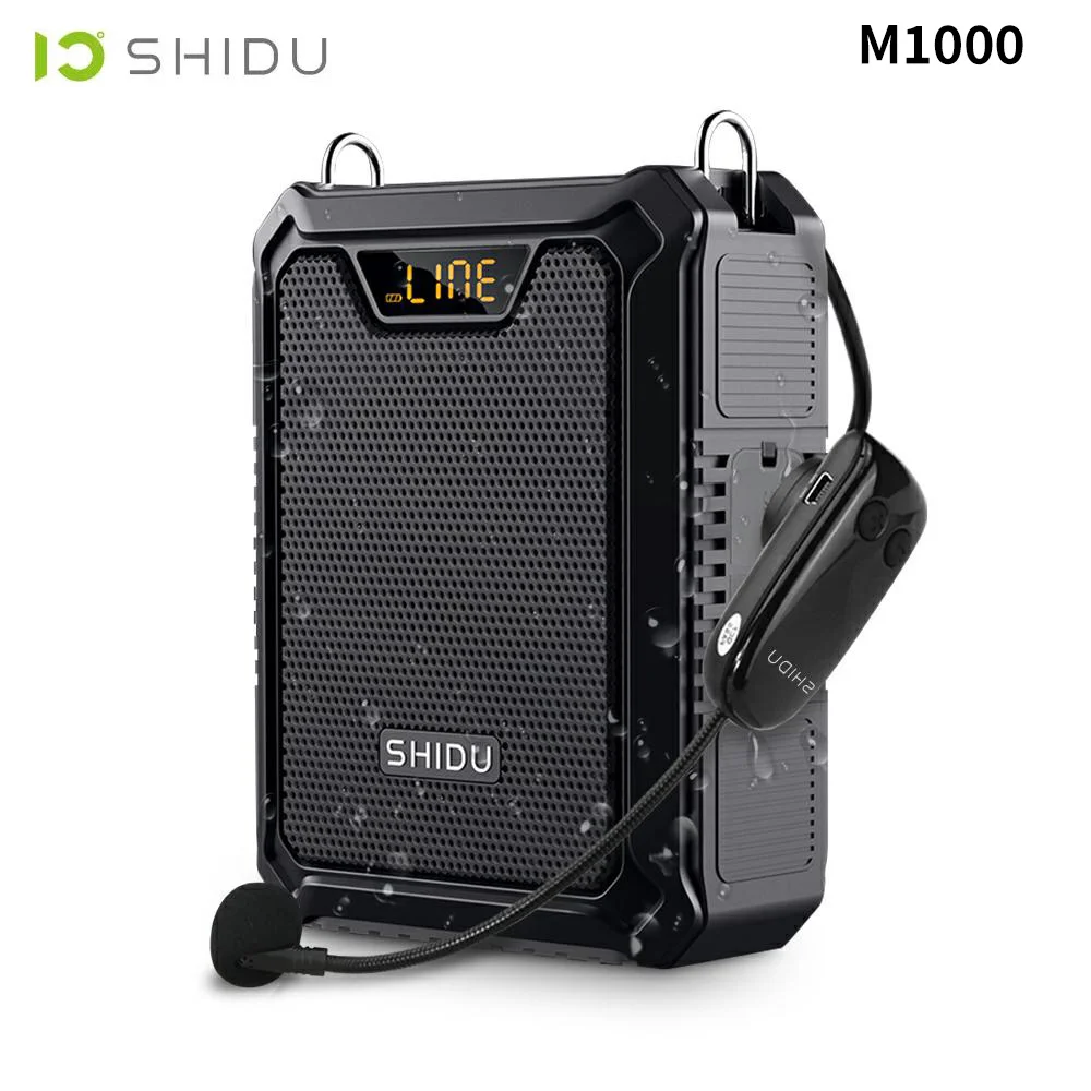 

SHIDU M1000 Waterproof Bluetooth Voice Amplifier for Teacher Headset Wireless/Wired Microphone Speaker as 5000mAh Power Bank W30